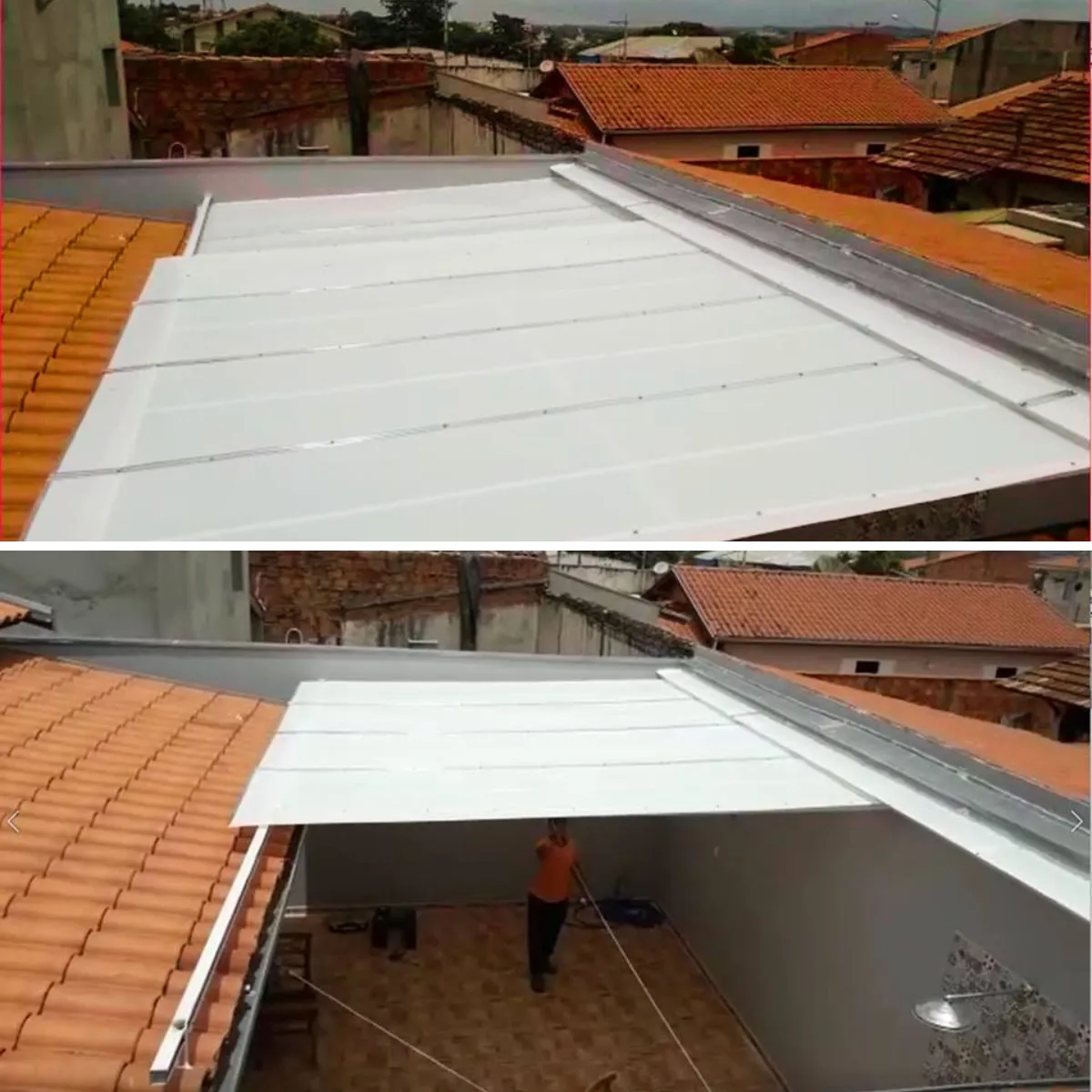 Reforma de Toldos e Coberturas em São Paulo SP — Cobertura com estrutura metálica reforçada